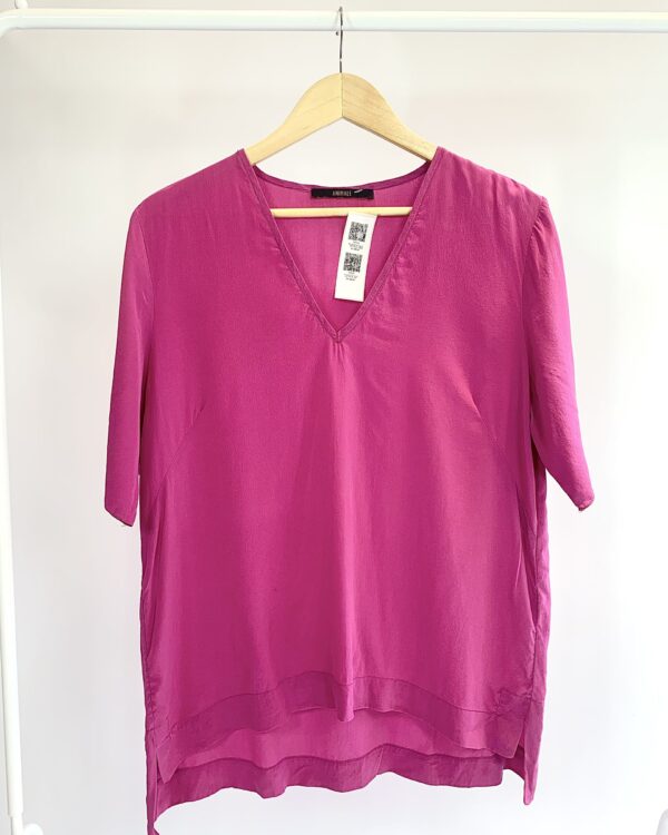 Blusa seda fúcsia ANIMALE - 42 - VENDIDO SISTEMA OTO