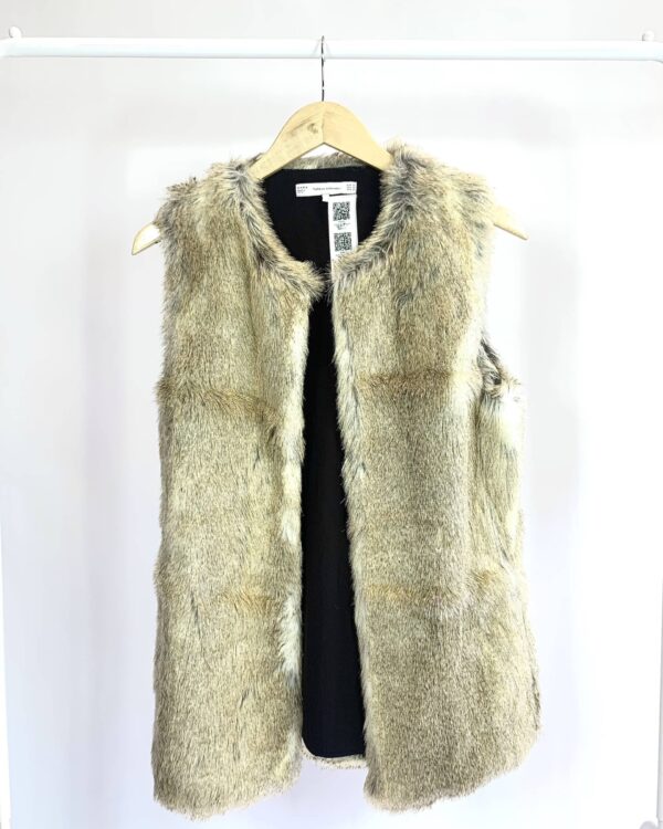 Colete pêlos mescla bege ZARA - M - VENDIDO SISTEMA OTO