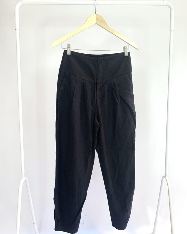 Calça preta pregas frente LEELOO - 38