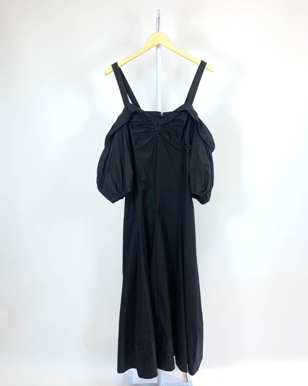 Vestido midi preto ombro a ombro CRIS BARROS - 40 - VENDIDO SISTEM OTO