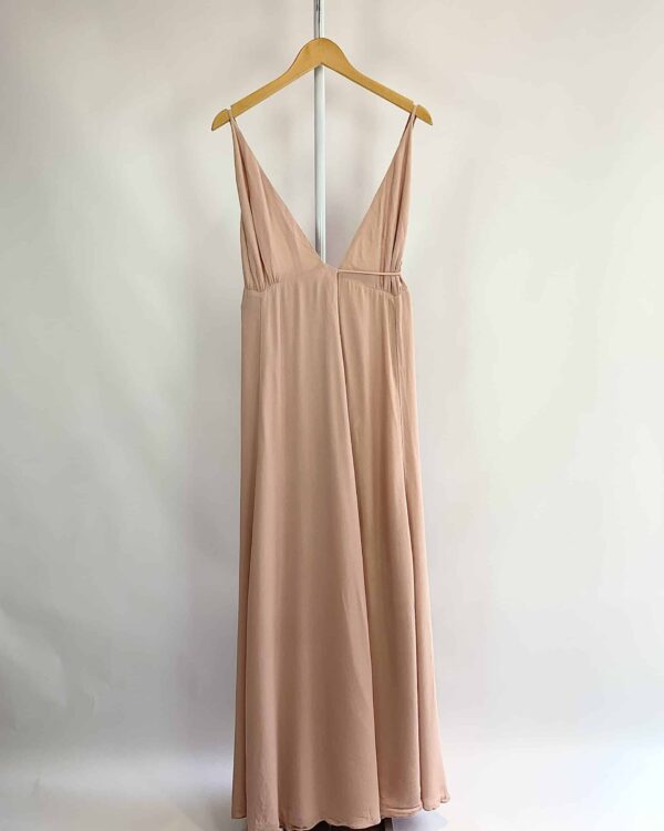 Vestido longo transpassado saia ampla alcinha rose REFORMATION - P - VENDIDO SISTEMA OTO