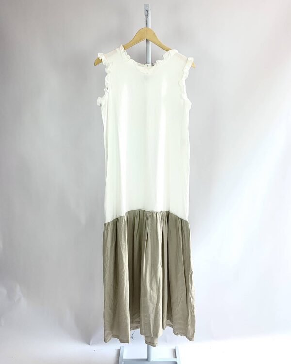 Vestido branco com detalhe bege ANAMA CO - P VENDIDO SITEMA OTO