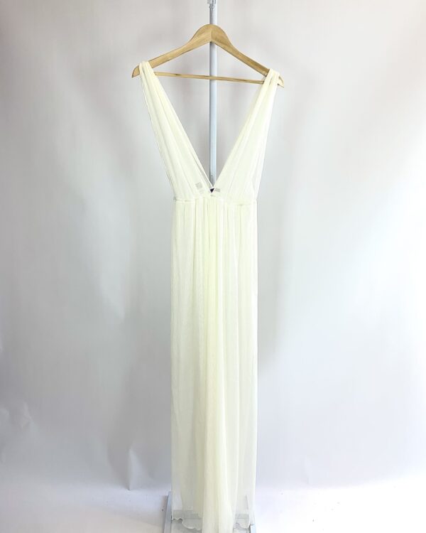 Conjunto body e vestido off transparência decote v e fenda DRESS TO - P  - VENDIDO SISTEMA OTO