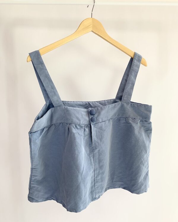 Blusa curta azul AHKA - G (nunca usado) VENDIDO SISTEMA OTO