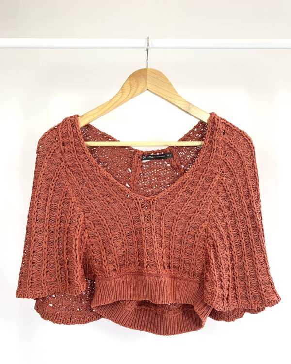 Cropped tricot terracota VIX - P - VENDIDO SISTEMA OTO