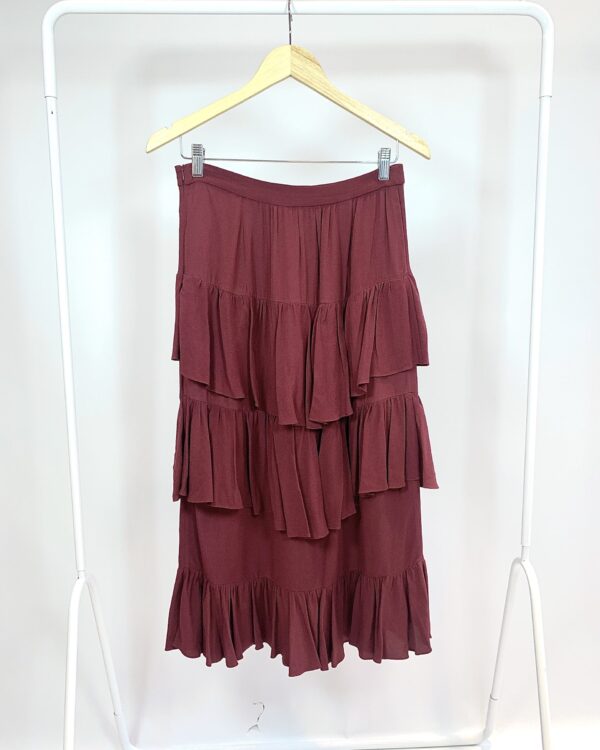 Saia midi com babados CRIS BARROS - 42 - VENDIDO SISTEMA OTO