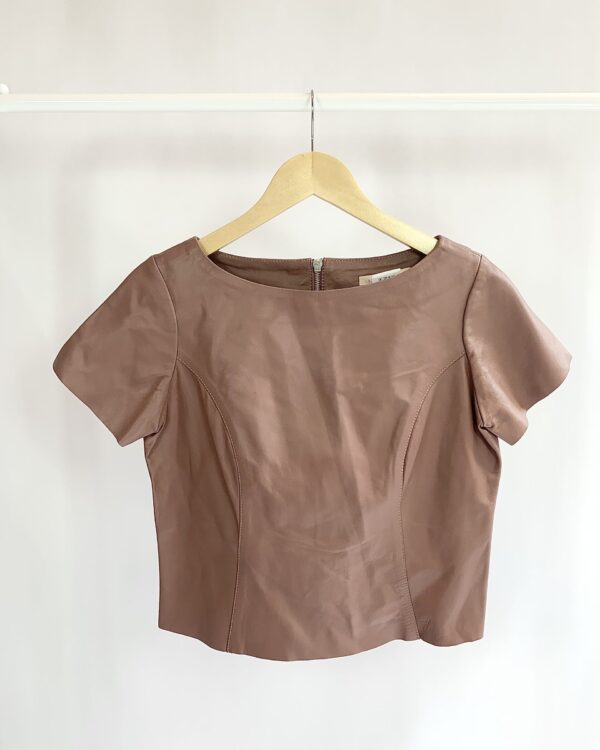 Blusa couro vinho com detalhes na frente RENATTA GOMES - PP - VENDIDO SISTEMA OTO