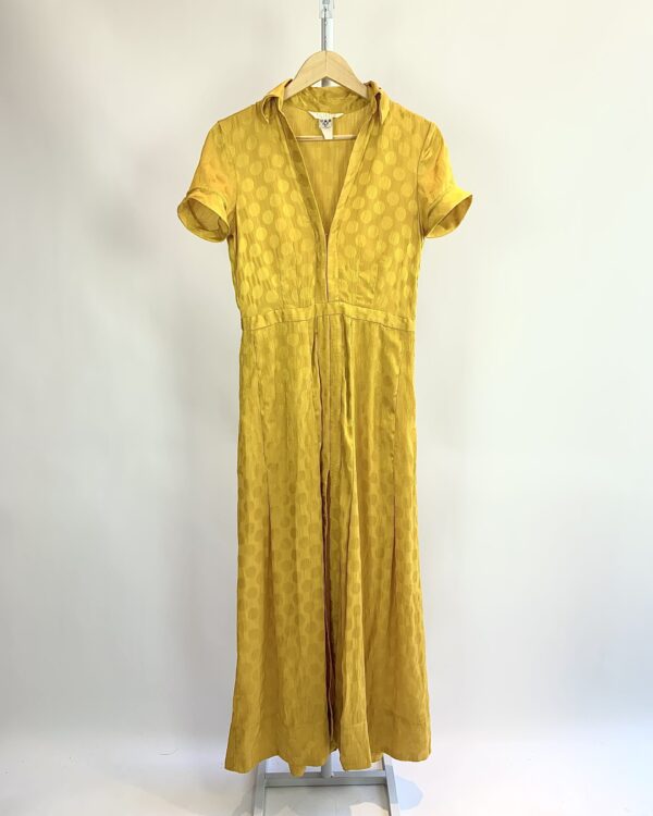 Vestido midi poá mostarda AGILITÁ - 36 - VENDIDO SISTEMA OTO