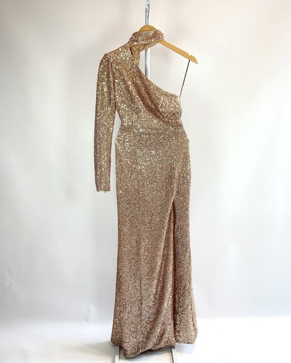 Vestido dourada de paete AGILITA - 34 - VENDIDO SIST OTO