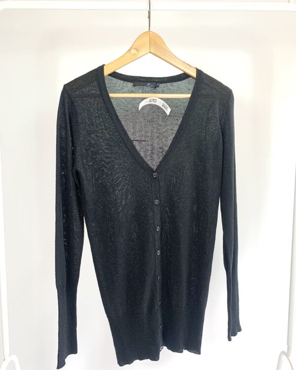 Cardigan preto tricot fios lurex DRESS TO - M - VENDIDO SISTEMA OTO