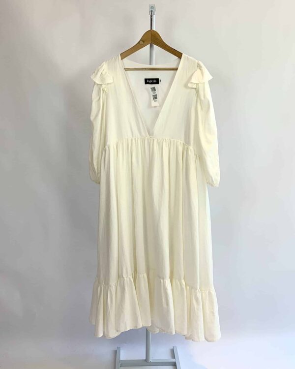 Vestido midi bege INGLESIS - M - VENDIDO SISTEMA OTO