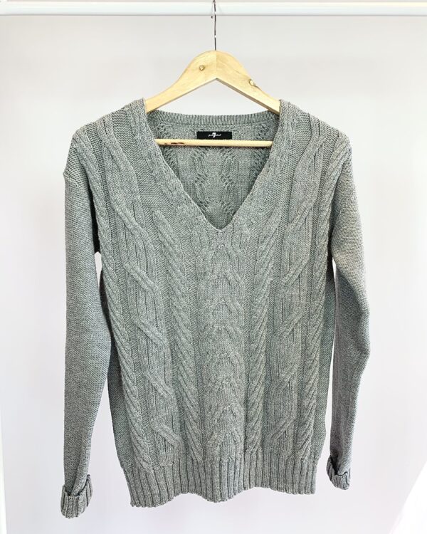 Casaco de tricot cinzacom fios de lurex FOR ALL MANKIND - M - VENDIDO SISTEMA OTO