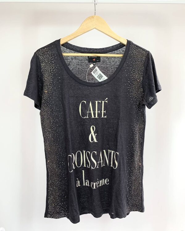 T-shirt grafite com estampa e aplicação strass J. CHERMANN - GG - VENDIODO SISTEMA OTO