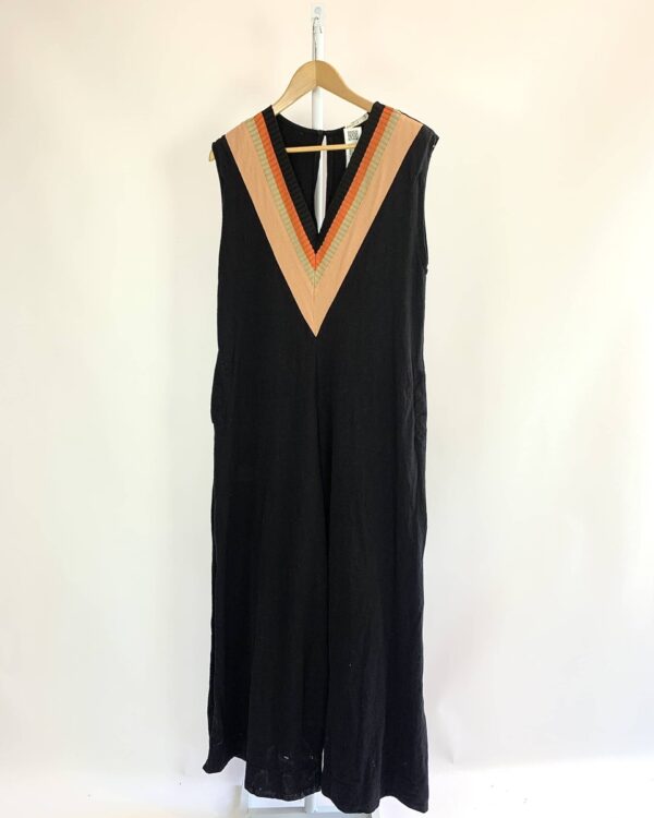 Macacão preto detalhe tricot no decote DRESS TO - P VENDIDO SISTEMA OTO