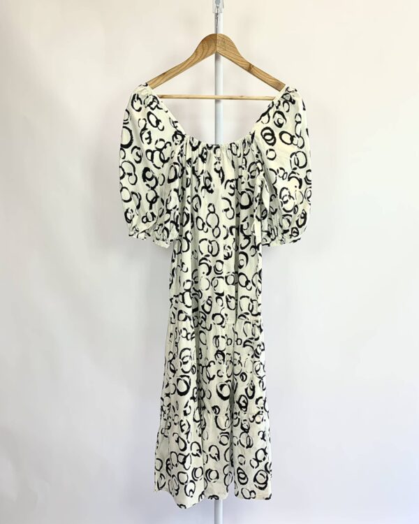 Vestido midi cinza com estamp preta ANIMALE - 36 - VENDIDO SIST OTO