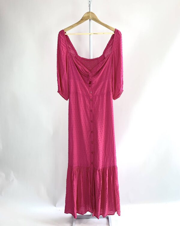 Vestido rosa de manga comprida CAVALLIERI - M - VENDIDO SISTEMA OTO