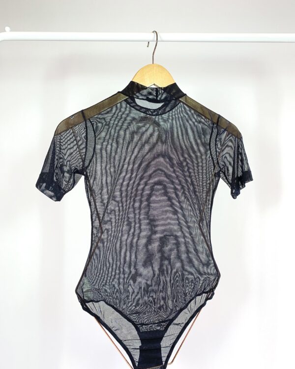 Body tule preto manga curta DRESS TO - P - VENDIDO SIST OTO