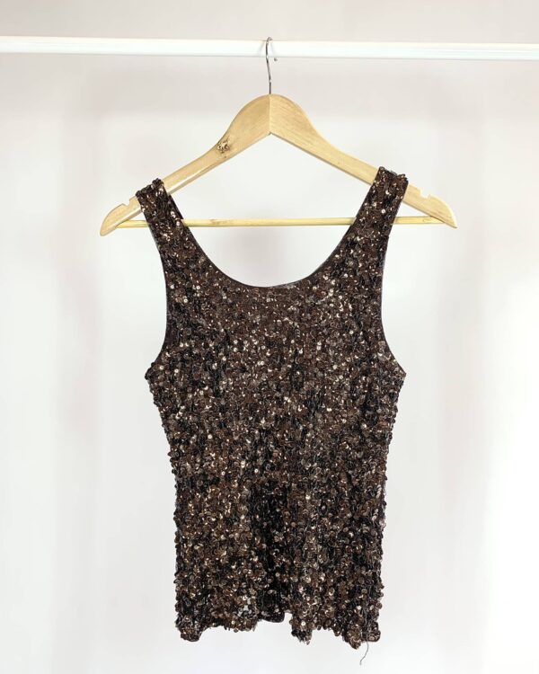 Blusa paete marrom ROSANA BERNARDES - U (nunca usado) - VENDIDO SISTEMA OTTO