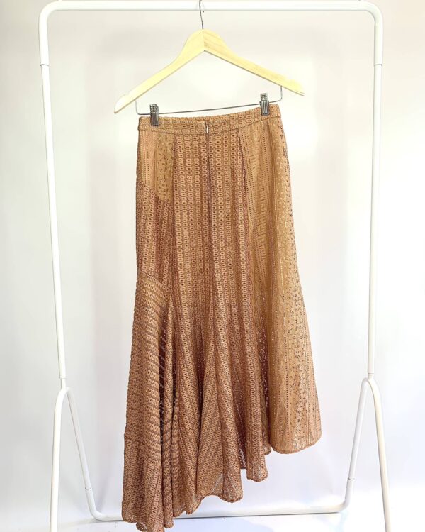 Saia midi evasê renda rosé GIULIANA ROMANNO - P