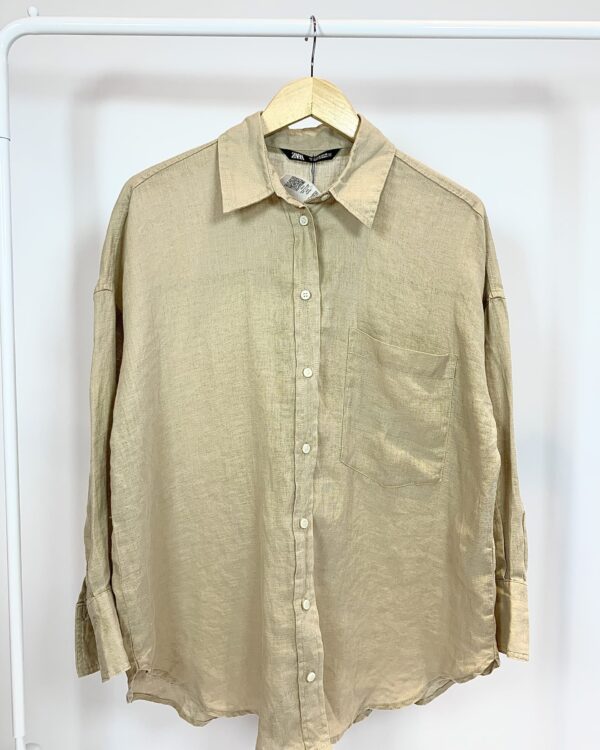 Camisa linho bege ZARA - P (nunca usada)