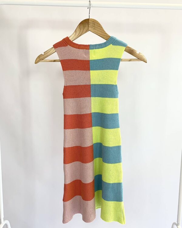 Vestido tricot listras colorblock GINGER - PP