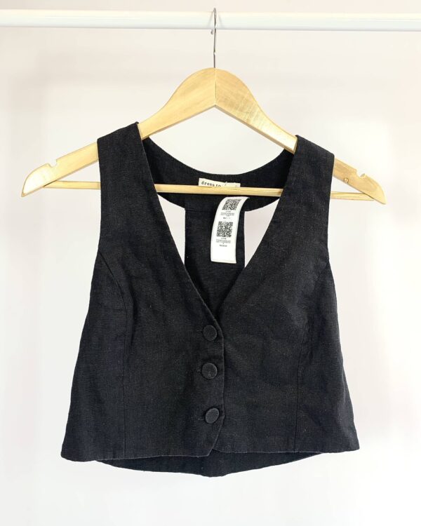 Cropped colete preto viscolinho DRESS TO - P