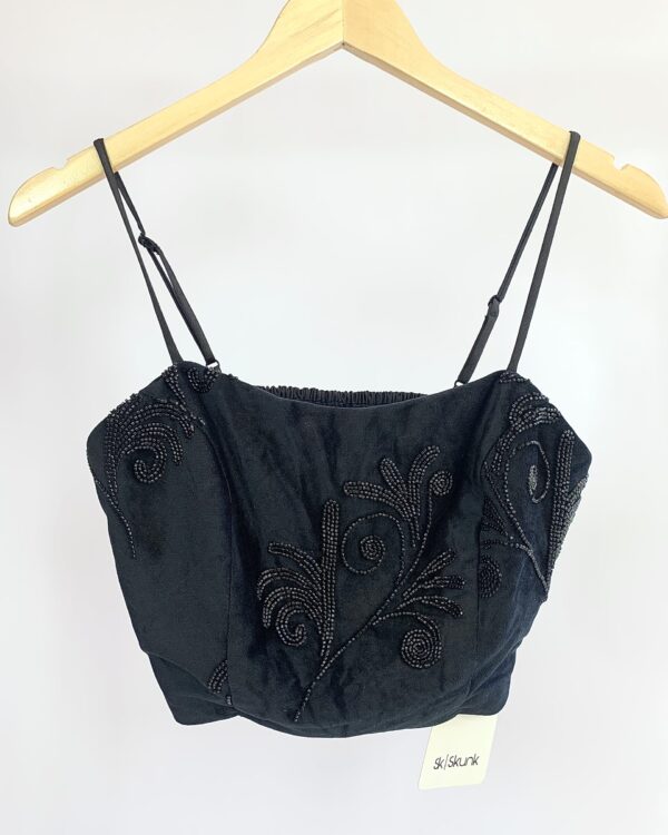 Cropped preto de veludo com brilho SK *nunca usado* - 36 - VENDIDO SISTEMA OTO