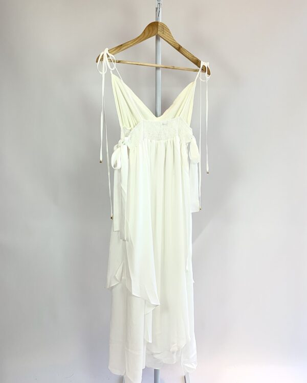 Vestido longo off amarrações crepe OXO PAXO *nunca usado* - G - VENDIDO SIST OTO