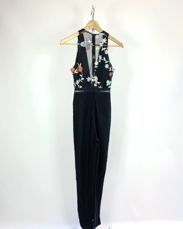 Macacão preto tule bordado busto RARE LONDON - P - VENDIDO SISTEMA OTO