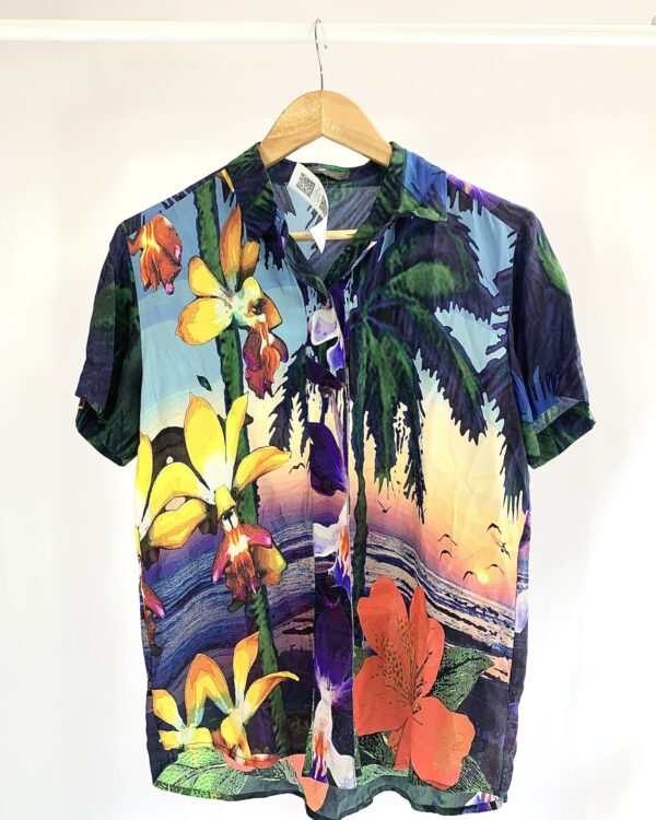 Camisa seda estampa hawaii A.BRAND - 38 - VENDIDO SISTEMA OTO