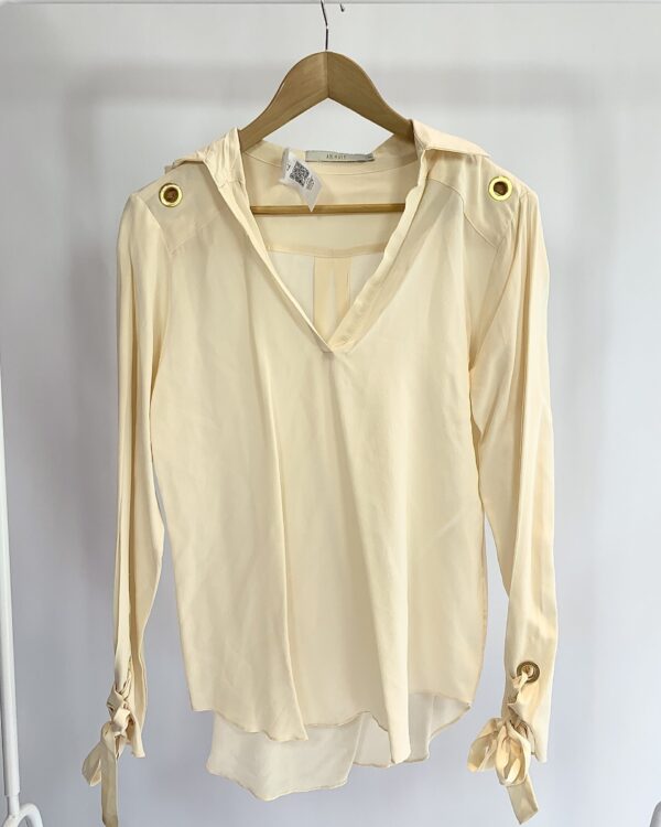 Camisa seda preta detalhe ilhóes ANIMALE - 36