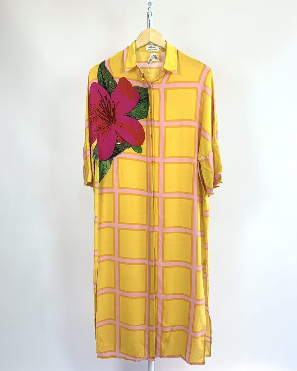 Chemise amarela com estamp de seda ABRAND - 36