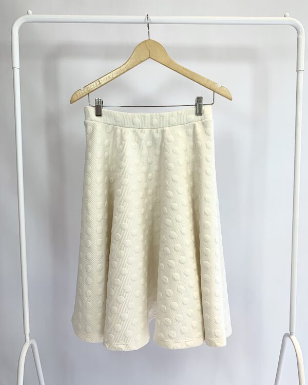 Saia midi godê moletinho textura poá off MIXED - P - VENDIDO SOISTEMA OTO