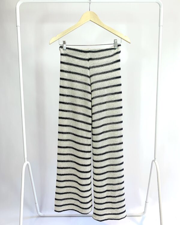 Calça tricot listras preta e bege ZARA - P