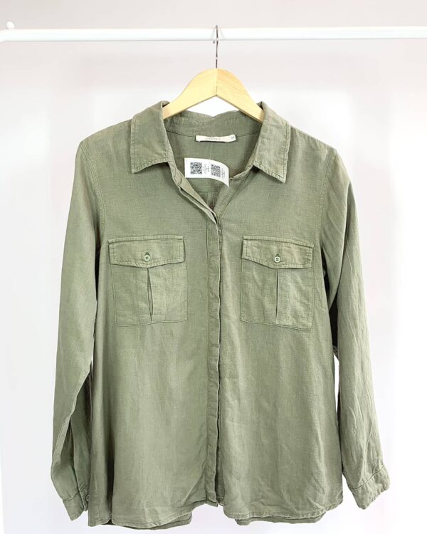 Camisa viscolinho verde musgo ATEEN - 44 - VENDIDO SISTEMA OTO