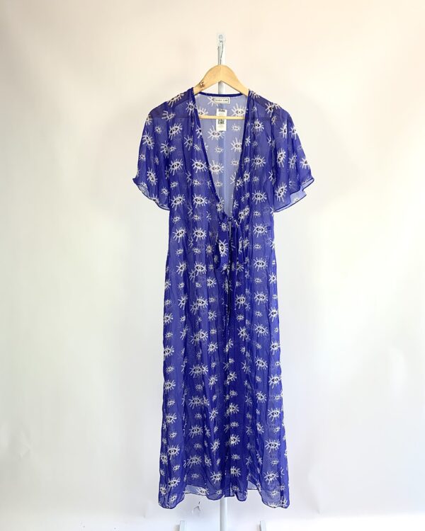 Saída de praia transpassada transparência azul estampa olho CASA LAB - U - VENDIDO SISTEMA OTO