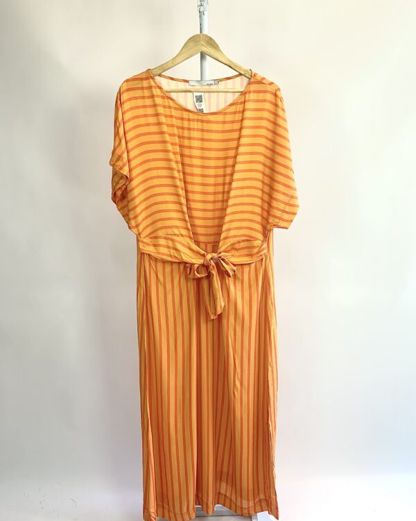 Vestido laranja estampa listras SACADA - 44 - VENDIDO SIST OTO