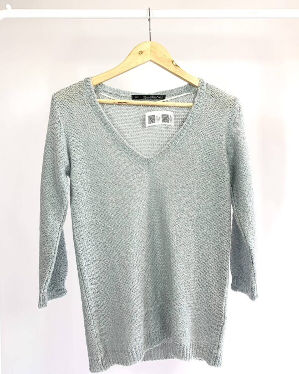 Tricot azul bebê aplicação mini paetês ZARA - M