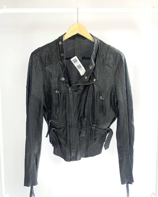 Jaqueta couro preta texturizada ANIMALE - 38 - VENDIDO SIST OTO