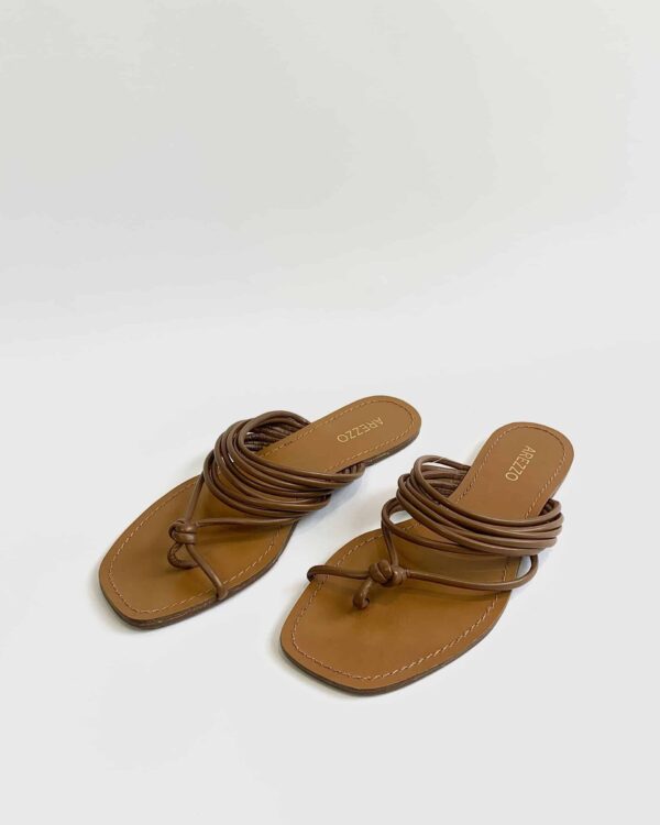 Rasteira tiras marrom AREZZO - 37