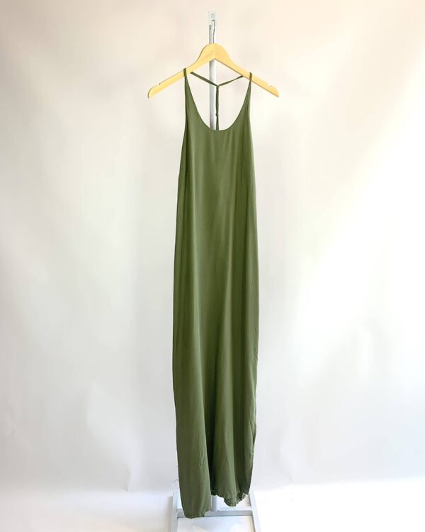 Vestido longo verde militar BASE 98 - P * VENDIDO SISTEMA OTO*