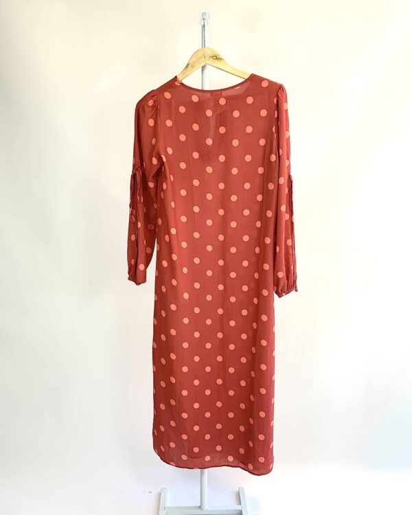 Vestido midi vermelgo poá laranja MARIA FILÓ - P  VENDIDO SISTEMA OTO