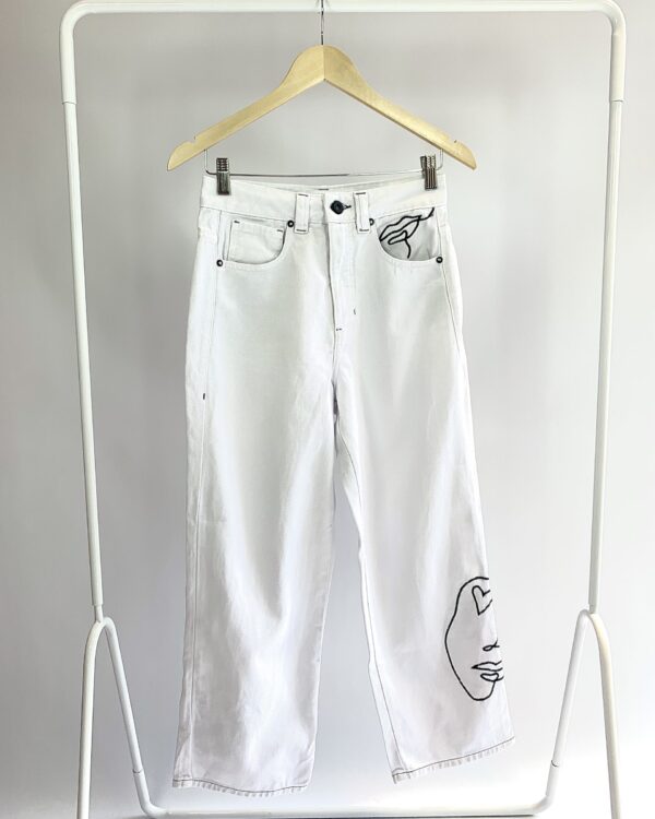 Calça branca com bordado ANIMALE - 36 - VENDIDO SISTEMA OTO