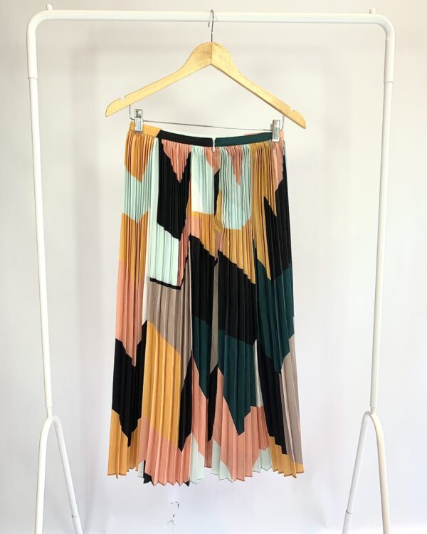 Saia midi plissada estampa colorida A.BRAND - 36 - VENDIDO SISTEMA OTO