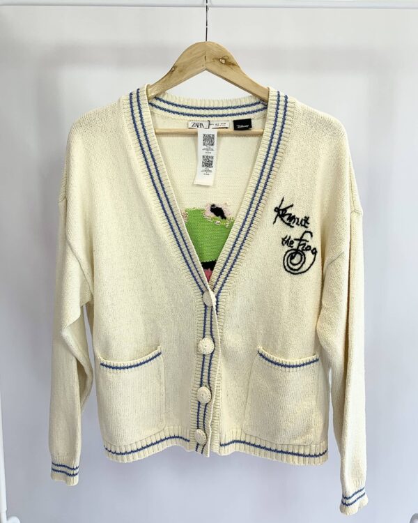 Cardigan off tricot Kermit the frog ZARA - P