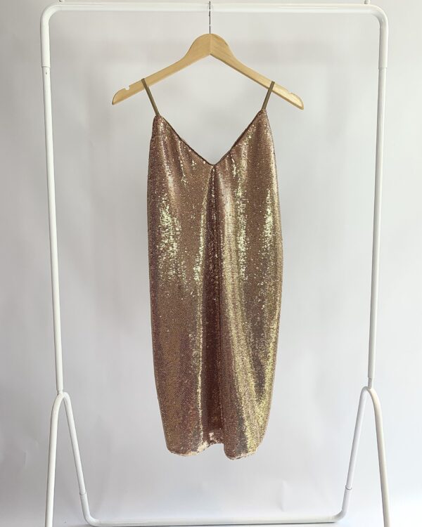 Vestido curto alcinha paetê DIMY - M