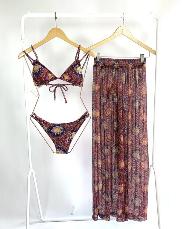 Conjunto biquini e calça tule estampa cósmica NIDAS - P