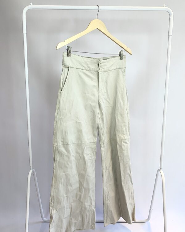 Calça de couro bege FELICIA PRETTO - 36 - VENDIDO SISTEMA OTO