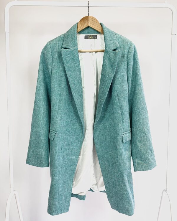 Blazer textura azul turquesa CH - 40 - VENDIDO SISTEMA OTO