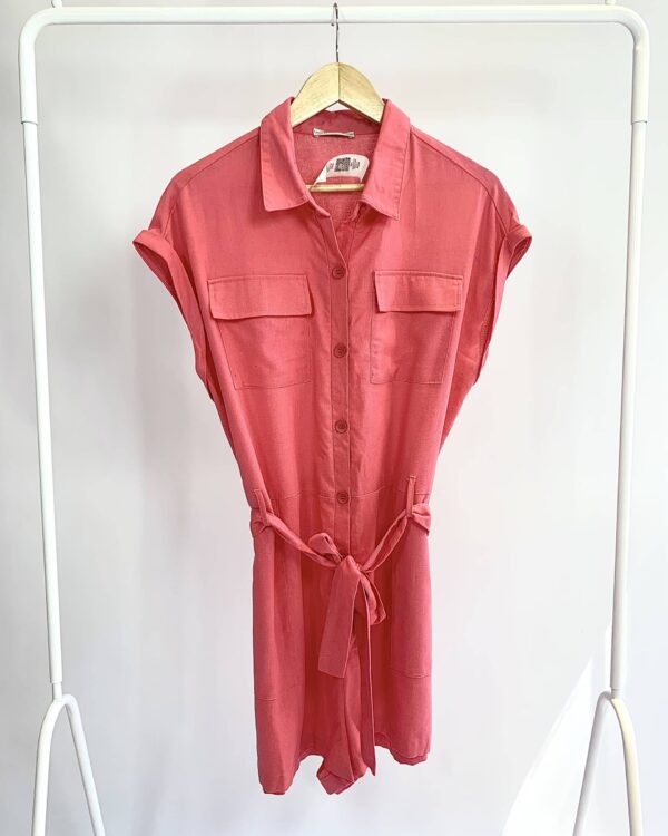 Macaquinho linho melancia botões BLEND - P - VENDIDO SISTEMA OTO